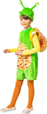 Produktbild von O520-104-110 grün Kinder Schnecken Overall mit Mütze und Schneckenhaus-Rucksack Gr.104-110