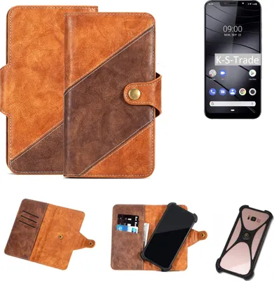 Produktbild von K-S-Trade Handyhülle Schutzhülle Bookstyle Case Wallet-Case kompatibel mit Gigaset GS195 Cover Klapphülle Kantenschutz Smartphone dunkelbraun braun