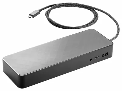 Produktbild von HP USB-C Universal Dockingstation, Kabelgebunden, USB 3.2 Gen 1 (3.1 Gen 1) Type-C, 10,100,1000 Mbit/s, Schwarz, HP, HP x2 1012 G2; HP x2 612 G2; HP x2 1012 G1; HP ProBook 470 G5; HP ProBook 450 G5; HP ProBook 440...