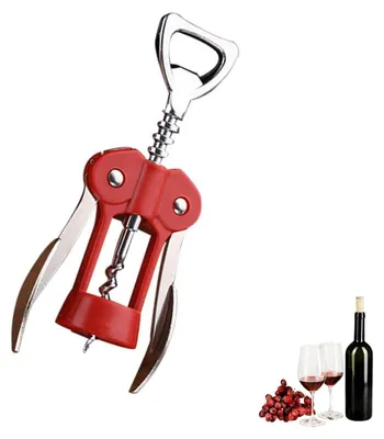 Multifunktionaler Weinöffner aus Edelstahl, 16 cm, rot