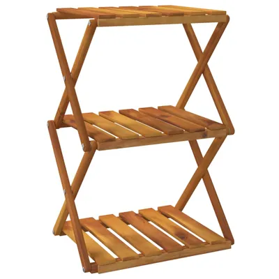 Produktbild von vidaXL Klappregal 3 Böden Braun 43x31x63 cm Massivholz Akazie -  Bücherregale & Bücherschränke