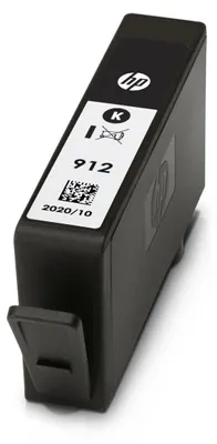 Obrázek produktu pro HP 912 Černá originální inkoustová kazeta, Standardní výtěžnost, Černá, Inkoust na pigmentové bázi, 6,5 ml, 1 kusů, 250 str.