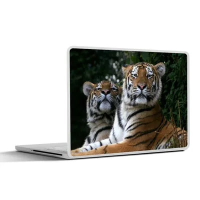 Produktbild von MuchoWow® Laptop Aufkleber Sticker Cover Tiger - Wald - Köpfe 30x21 cm - Sticker für Laptop - Selbstklebend