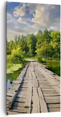 Produktbild von Bild auf Leinwand - Leinwandbild - Architektur Promenade Schwan Landschaft - 65x120cm - Wand Bild - Wanddeko - Leinwanddruck - Bilder - Kunstdruck - Leinwand bilder - Wandkunst - PA65x120-3179