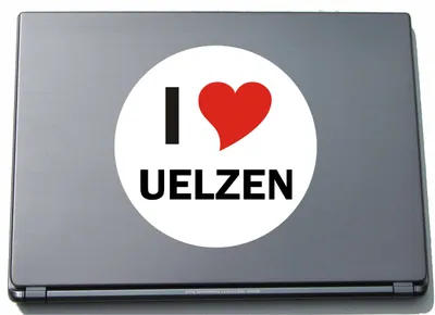 Produktbild von I Love Aufkleber Decal Sticker Laptopaufkleber Laptopskin 297 mm mit Stadtname UELZEN