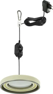 Produktbild von Hängelampe 16 SMD LEDs faltbar Silikon weiß Ø15cm Campinglampe Adapter 5m Kabel