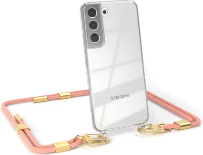 Produktbild von EAZY CASE Handykette für Samsung Galaxy S22 5G, Transparente Silikonhülle mit Band, Clear Case, abnehmbar in  Rosa