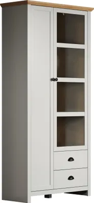 Produktbild von Vitrine >Landside< in Lichtgrau Melamin - 97x201x41 (BxHxT)