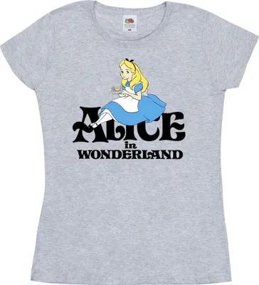 Produktbild von Disney - "Alice In Wonderland Tea Drinker" T-Shirt für Damen BI7117 (M) (Grau)