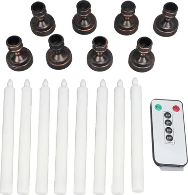 Produktbild von 8PCS LED Kegelkerze Flammenlose Fensterkerze Fernbedienung Warmes flackerndes gelbes Licht Timer Elektrische Kerze mit Sockel