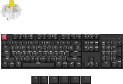 Produktbild von Keychron K10 QMK Kabellose Mechanische Tastatur Version 2, QWERTY-Layout, White Backlight / Keychron Super Switch / Banana
