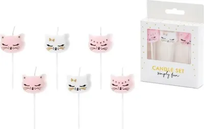 Zdjęcie produktu dla PartyDeco SCS-4, Świece, Czarny, Złoto, Różowy, Biały, 6 szt.
