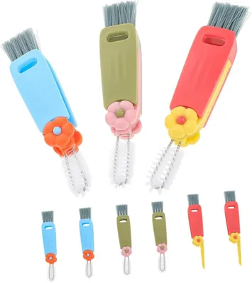 Produktbild von 9stücke Flaschenbürste mit Blumenform Tassenbürste Deckelbürste Flaschenreiniger für Babyflaschen Kleine Reinigungsbürste für Wasserbecher und Tassen