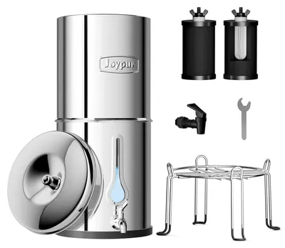 Immagine prodotto di Sistema di filtraggio dell'acqua da 8,5 litri - Filtro per acqua a gravità - Filtro per acqua da banco - Filtro per acqua potabile