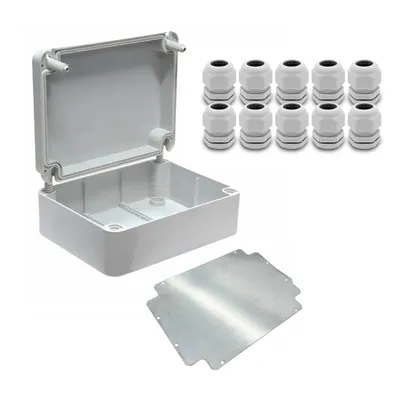 Produktbild von ARLI Set: Abzweigdose  IP67 Aufputz 310 x 230 x 130 mm inkl. Montageplatte + 10x Kabelverschraubungen M25 x 1,5 mm