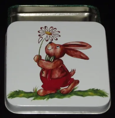 Produktbild von Hase Blume Weißblechdose Osterhase 87x87x40