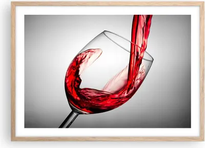 Produktbild von Gerahmtes Poster - Rahmen in heller Eiche - Trinken glas wein - 70x50 cm - Wand Bild - Wanddeko - Wandbilder - Wandposter - Bilderrahmen - Bilder - Kunstdruck - Wandbild - P2NAA70x50-2258