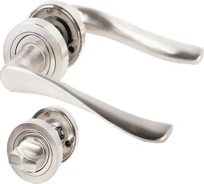 Produktbild von Türdrücker Türgriff Wigo Türklinke Türbeschlag Drückergarnitur Zamak Nickel matt WC - Bad