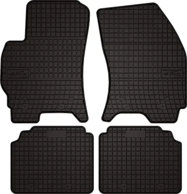 Produktbild von Gummifußmatten passend für Ford Mondeo MK3 (Kombi, Liftback, Limousine, Bj. 2001-2007) –  schwarz, passgenau, mit Befestigungen set 4 Stk. - Gummi-Automatten