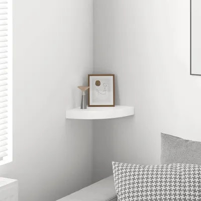 Produktbild von vidaXL Schwebendes Eckregal Hochglanz-Weiß 25x25x3,8 cm MDF