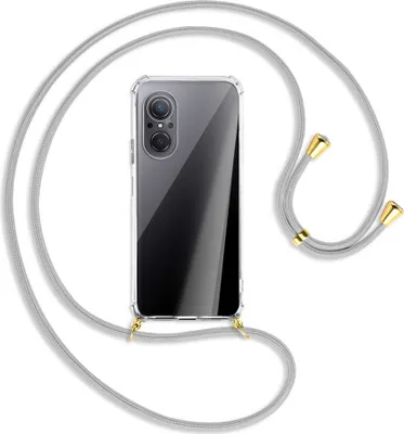 Produktbild von Handykette Backcover-Schutzhülle mit Band (Metall goldfarben) für Huawei nova 9 SE - silbergrau