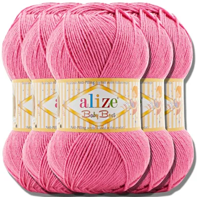 Obrázek produktu pro Alize 5x 100 g Baby Best vlna, antipilling, jednobarevná, háčkování, pletení (Macaron | 157)