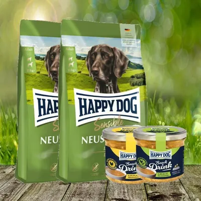 Produktbild von Happy Dog Supreme Sensible Neuseeland 2 x 12,5 kg + 2 Happy Dog Snack Drink *geschenkt*