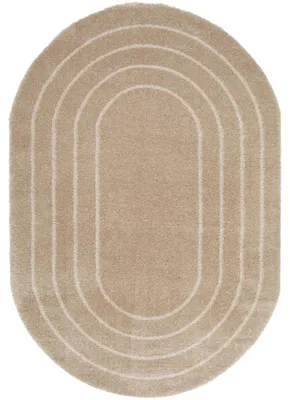 Produktbild von Ovaler Teppich mit weichem Flor im Shaggy-Look Beige 120x170