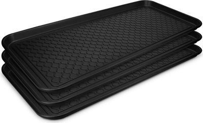 Navaris 3er Set XL Schuhablage Schuhabtropfschale - Schuhmatte Abtropfmatte - Abtropfmatte Schuhe - Schuhtablett Abtropfschale Groß - Schuhwanne -