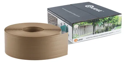 Obrázok produktu pre PVC ochranné pásy, 10 cm, úzke profily pre kvalitné ploty z dvojitých pletív, 900 g/m2, farba béžová RAL 1019, 52 metrov + 40 klipov - Quest