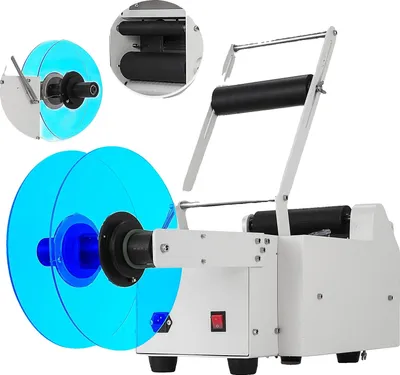Immagine prodotto di Etichettatrice semiautomatica per bottiglie, potenza 50W, velocità di etichettatura 50 etichette/min, larghezza etichetta 1,02-5,12 pollici, lunghezza etichetta 0,98-10,24 pollici, struttura in acciaio inox