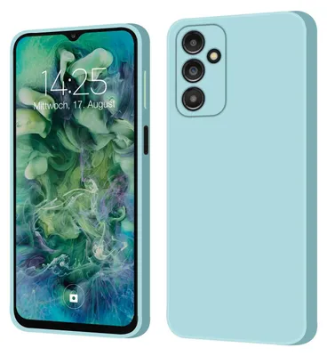 Produktbild von Hülle für Samsung Galaxy A14 5G Case Cover Bumper Smartphone Softgrip Schutzhülle Farbe: Hellblau