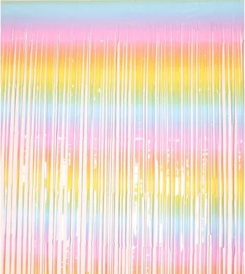 Produktbild von Lametta Vorhang bunt - 200 x 100 cm - Glitzervorhang für Türrahmen als Dekoration, Party, Hochzeit, Deko Geburtstag für Kinder & Erwachsene (Bunt)