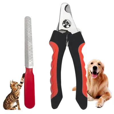 Produktbild von Krallenknipser für Hunde Krallenschneider für Hunde mit Sicherheitsschutz und Nagelfeile - Krallenknipser für große Hunde - Krallenknipser(Rot)