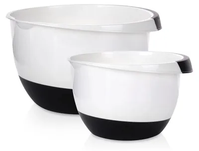 Produktbild von 2er-Set Küchenschüsseln: Griff, rutschfester Boden, 18,5 & 22,5 cm
