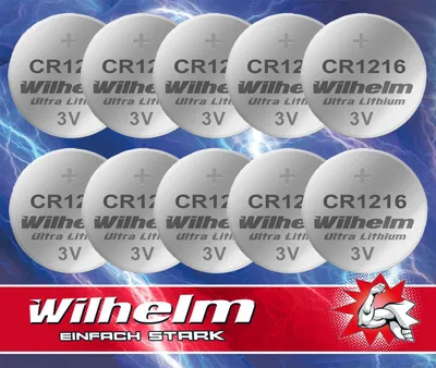 A collage of coin cell batteries with marketing text and graphics at the bottom.