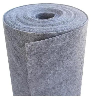 A roll of gray felt fabric.