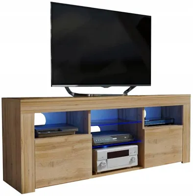 Zdjęcie produktu dla nowoczesna szafka rtv pod telewizor 150 140 komoda dąb wotan cała 145cm
