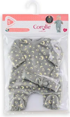 Produktbild von Puppen Pyjama, Corolle, Leuchtet im Dunkeln, 36 cm, Phosphoreszierende Sterne, Leicht Anzuziehen