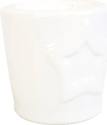 Zdjęcie produktu dla Biały Ceramiczny Świecznik na Tealight z Figurką Gwiazdy