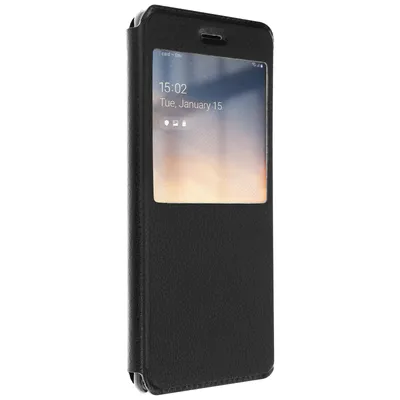 Obrázok produktu pre Avizar, tenké ochranné puzdro s klopkou a priehľadným okienkom pre Samsung Galaxy Note 8, čierna farba