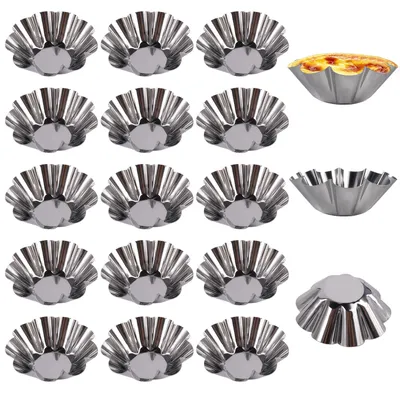 18er Set Mini Tarteletteformen, Edelstahl, 6,5x2,3 cm, antihaft