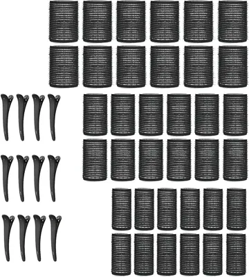 Produktbild von Haarroller-Set – Lockenwickler mit Clips – Haare Styling – Ohne Hitze – 3 Größen – Schwarz