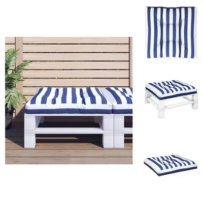 Obrázok produktu pre vidaXL Vankúš z palety Modrý biely pruhovaný 70x70x12 cm Látka - Vankúš na sedenie
