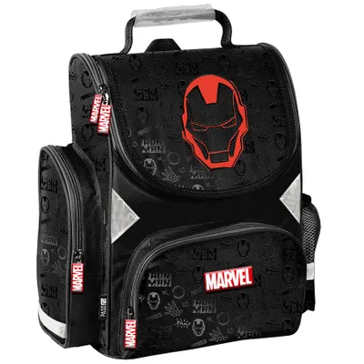 Produktbild von Schulranzen 6-tlg. Set für Mädchen & Jungen IRON-MAN Marvel – Paso Ranzen, Mäppchen, Tasche, Flasche, Frühstückstasche