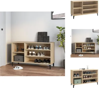 Image de vidaXL Étagère à chaussures Chêne Sonoma 102x36x60 cm Matériau dérivé du bois - Étagères à chaussures & Armoires à chaussures
