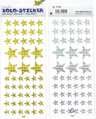 Immagine prodotto di folia 17103 folia adesivi olografici "Stelle", oro e argento