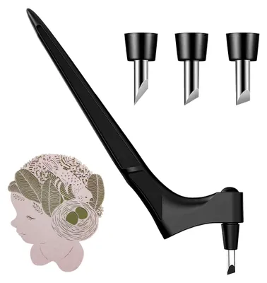 Produktbild von Set von Craft Schneidewerkzeugen, 360 Grad Präzisions Edelstahl Bastelmesser (15°/30°/45°), Craft Cutting Tools, 360 Grad Papierschneider, Art Schneidemesser Set für Handwerk und Scrapbooking
