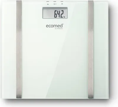 Produktbild von MEDISANA Medisana GmbH Ecomed BS-70E, Elektronische Personenwaage, 180 kg, Weiß, kg, lb, ST, Rechteck, Glas
