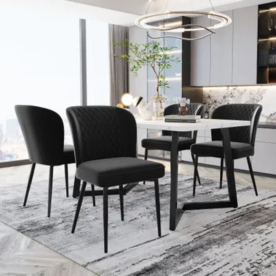 Produktbild von Esszimmerstuhl (4 St),Polsterstuhl Design Stuhl mit Rückenlehne,Sitzfläche aus Samt Gestell aus Metall